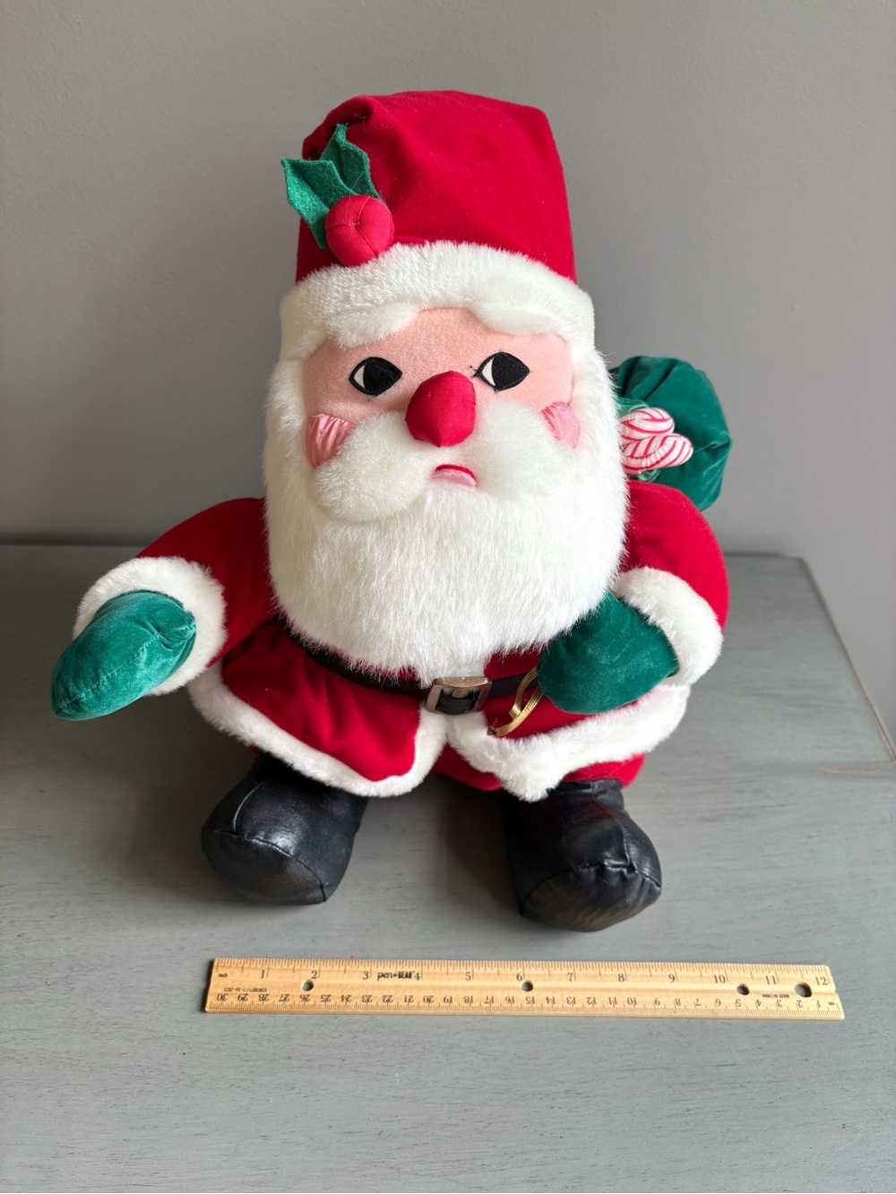 VTG Santa Claus Plush 14" International Silver Co Stuffed Animal Decor Holiday - Picture 10 of 12